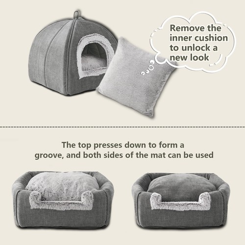 Cat Beds Cave-Cat Beds for Indoor Cats,Kittens and Small Pets,Soft and Warm C... - Imagen 3 de 6