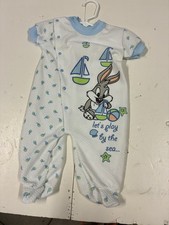 Vintage 90s Baby Looney Tunes Bodysuit Size 0-3 Month Bugs Bunny Rare