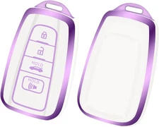 Key Fob Cover Compatible with Various Models, TPU Key Fob Case - Purple White