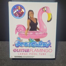 Glitter Pink Flamingo Pool Tube Float Sz Large 40 Age 6 Inflatable Pool Candy