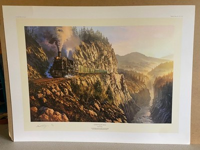 Dampflok Eisenbahn Kunstdruck Schlucht der verlorenen Seelen von Nicolas Trudgian