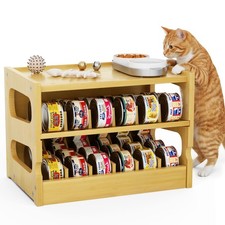 Cat Food Can Organizer, Holds 36 3oz Cans, Cat Wet Food Storage Rack, Rolli...