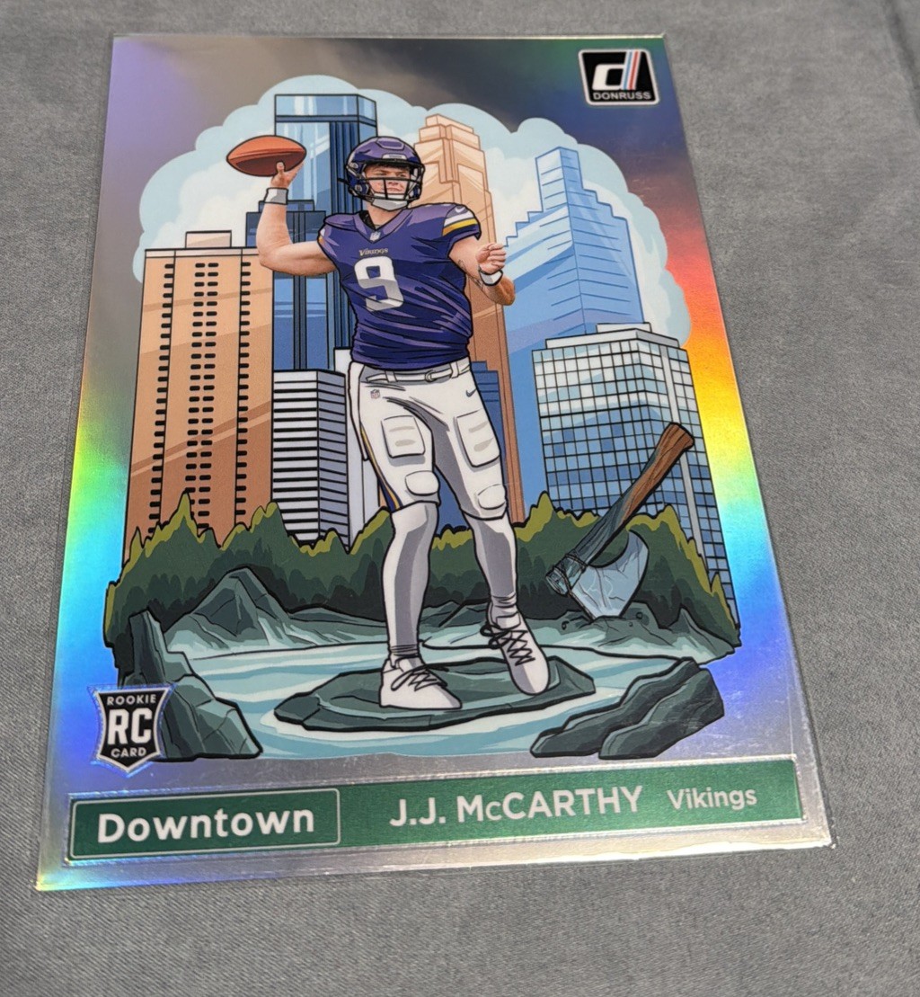 🔥JJ McCarthy 2024 Panini Donruss Jumbo Downtown Oversized RC Rookie #11-JUMBO🔥