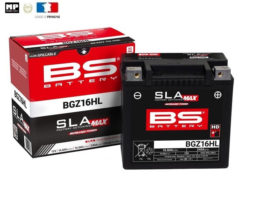 Batterie BGZ16HL activée en usine avec technologie étanche et sans entretien 12V