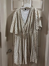 Shein 4X Polka Dot Faux Wrap Mini Dress – Short Sleeve V-Neck, Elastic Waist