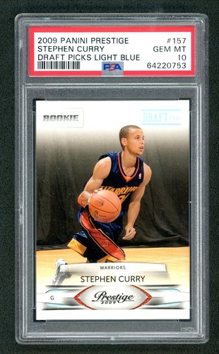 2009-10 Prestige Stephen Curry Draft Picks Light Blue Rookie /999 #157 PSA 10