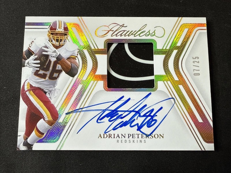 ADRIAN PETERSON 2025 PANINI FLAWLESS SIGNATURE GLOVES NIKE PATCH AUTO 07/25