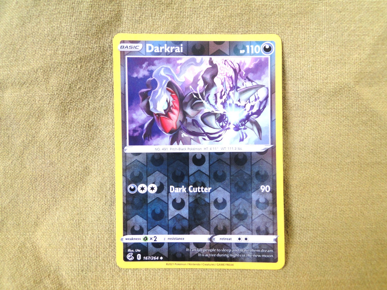 Pokemon Trading Card - Fusion Strike: Reverse Holo Darkrai 167/264