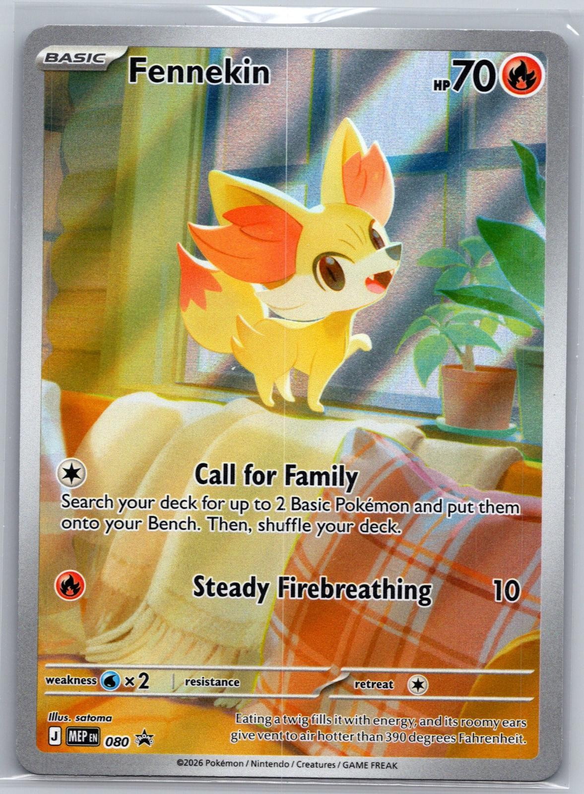 Fennekin 080 Holo Promo ME: Mega Evolution Promo Pokemon Near Mint