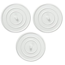 3 Pack Silicone Bathtub Drain Stopper Sink Plug Universal White