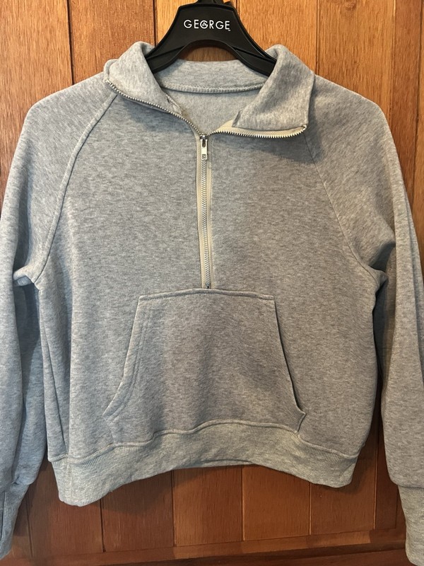Girls Gray Half Zip Up Pullover Sweatshirt  Size 10