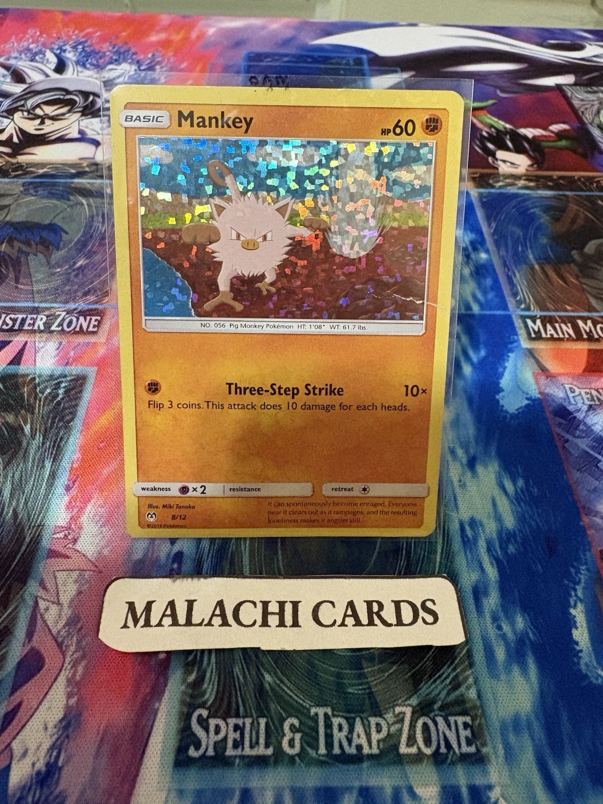 Pokemon x1 Mankey (McDonald's Promos Holo 8/12) (Damaged!)