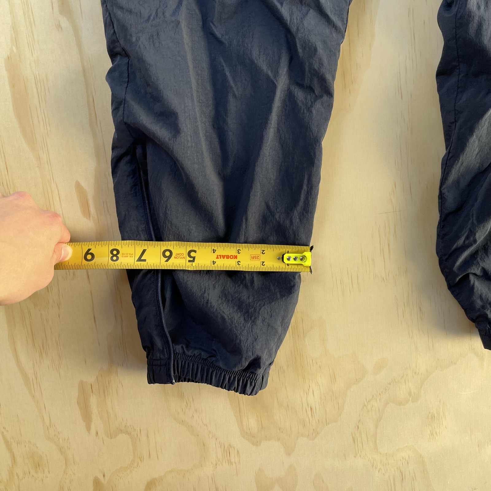 Vintage 90s Reebok Track Pants Mens Medium Blue Nylon Lined Zip Cuff Athletic thumbnail 7