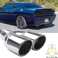 For Dodge Challenger Rear Dual Exhaust Pipe Tail Muffler Tip Throat Tailpipe