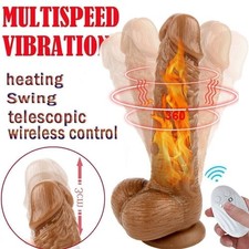 Sex Heating Telescopic Thrusting Vibrators Dildo Plug G Spot Penis