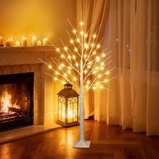 4FT Christmas Birch Tree Lights, Lighted Birch Tree LED Artificial Trees with...