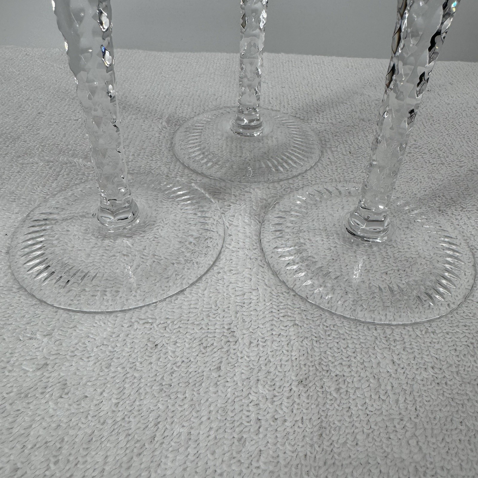 Vtg Nachtmann Traube Purple Cut to Clear Crystal 8.25" Wine Hock Glasses MCM