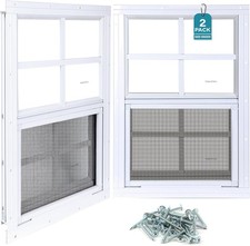 2 Pack Shed Windows 12"x18" Flush Mount Household Windows with Thicker Tempered