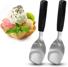 2pc Ice Cream Spade Stainless Steel Heavy Duty Gelato Paddle Non-slip Flat Scoop