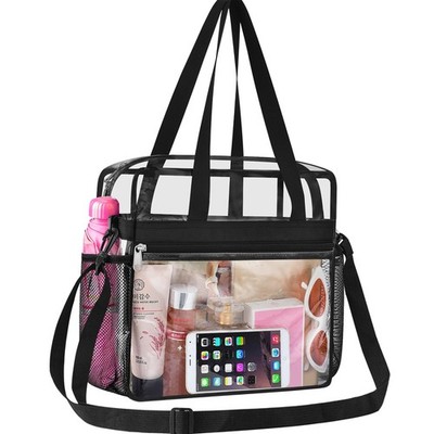 Oraben Clear Bag for Stadium Events 12 inches x 12 x 6 inches, Black 