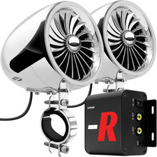 Bluetooth Motorcycle Speakers with Amplifier, Wired Control, FM Radio, 4 Inch We