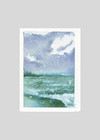ACEO/ ATC Watercolor Seascape Ocean Surf Splash Water Beach Island OOKA Painting — photo 6