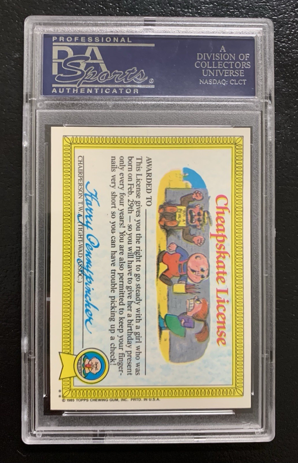 1985 Garbage Pail Kids OS1 Cindy Lopper 37b PSA 10 GEM MINT-RARE GLOSSY CARD TWT view 2