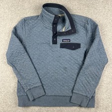 Patagonia Quilt Snap-T Pullover Sweatshirt Small Womens Blue Cotton READ