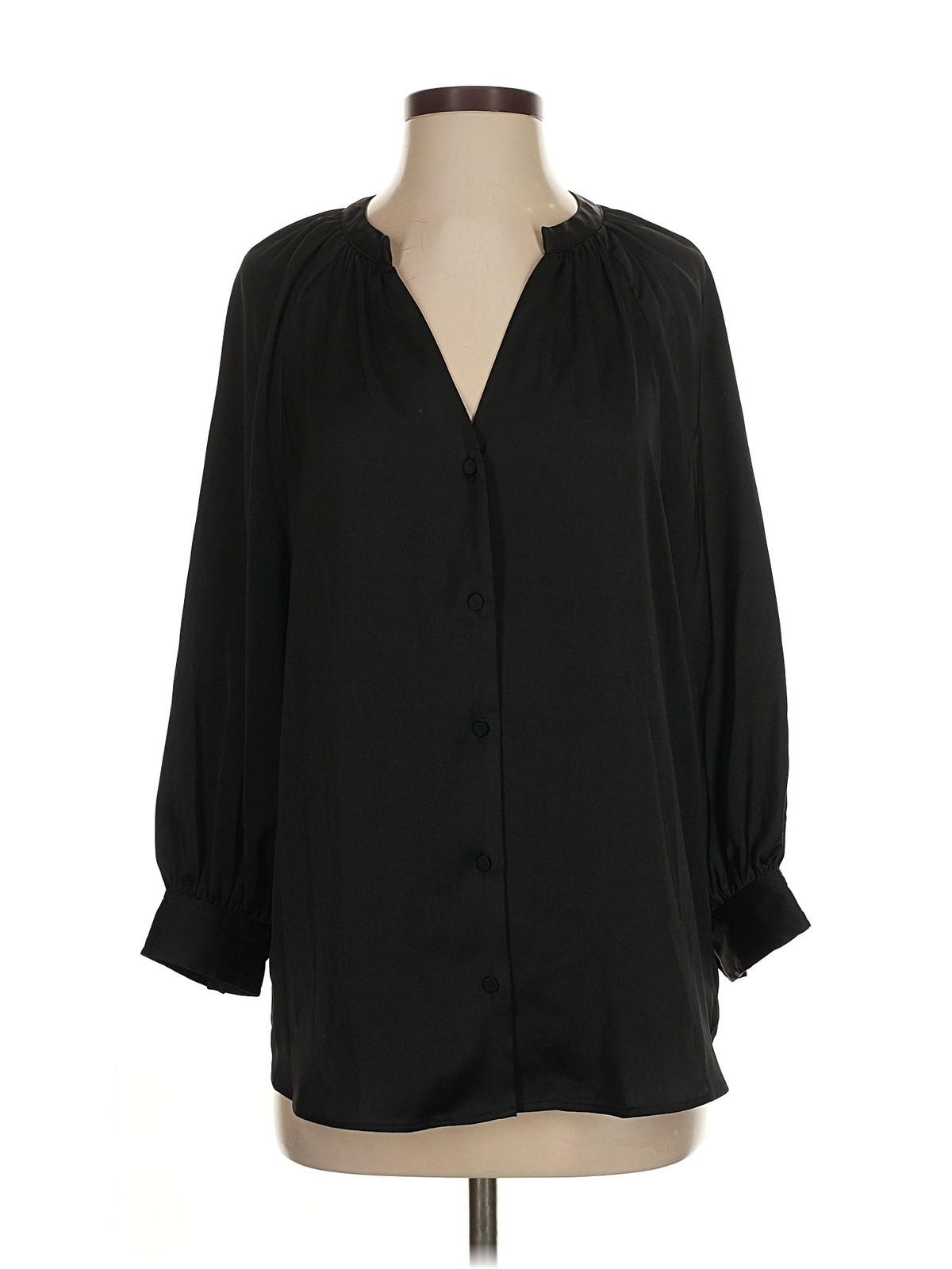 H&M Women Black 3/4 Sleeve Blouse S