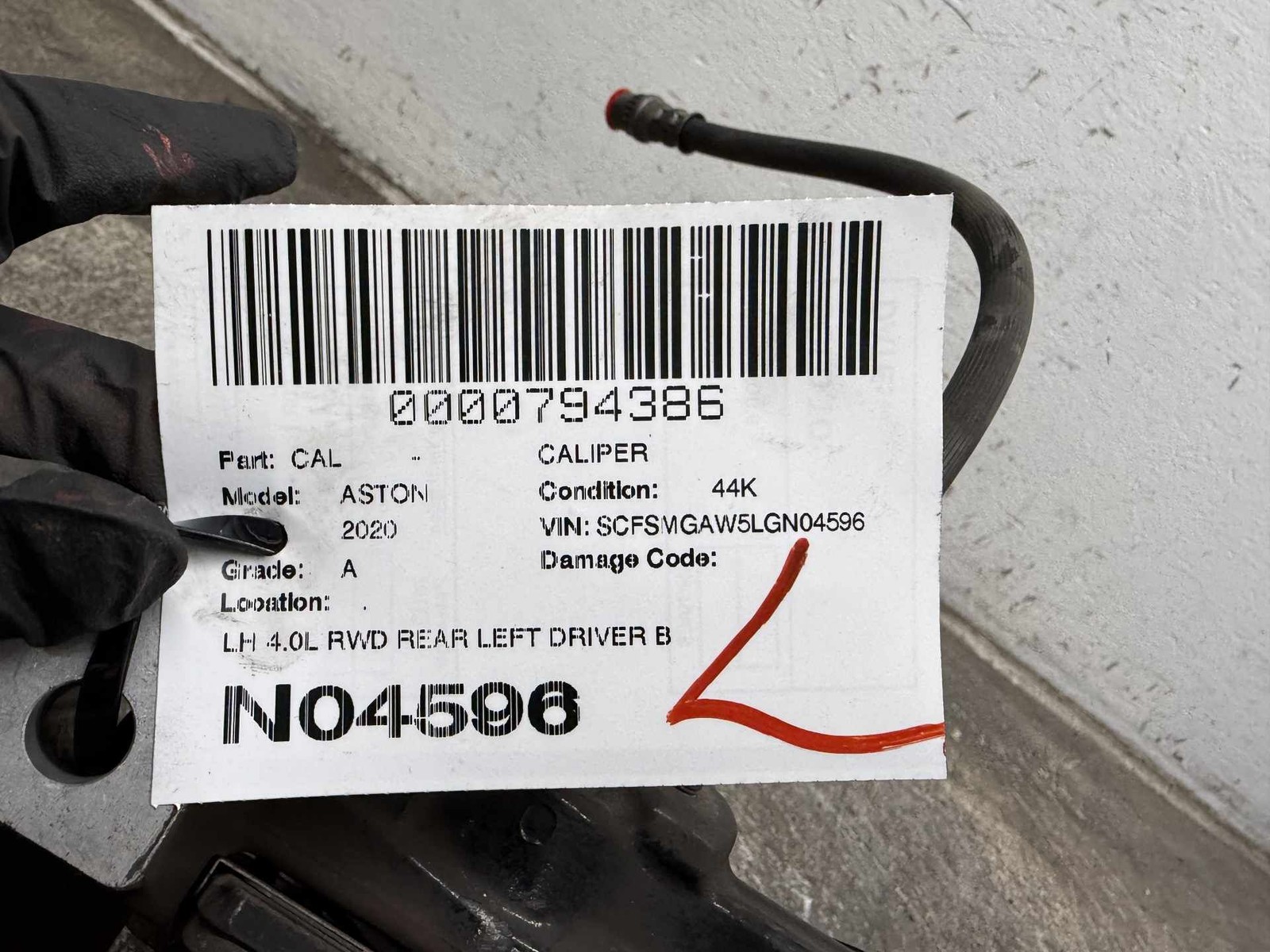 Aston Martin Vantage 2019-2023 Rear Left Brake caliper Black