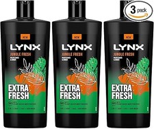 Lynx 3-in-1 Jungle Fresh Shower Gel 700ml Pack of 3 Long-Lasting  7.18 per litre