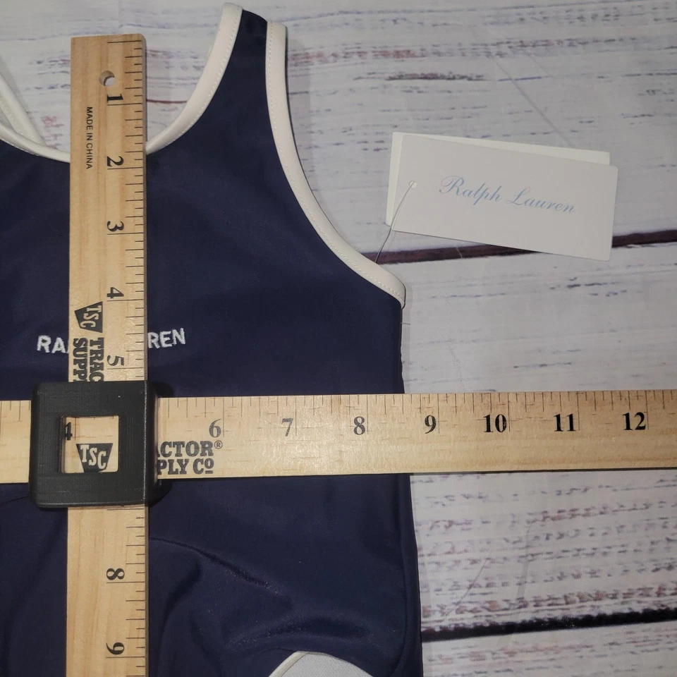 Ralph Lauren Badeanzug Mädchen 12M Navy Polo Bear Einteiler Baby Bademode Strand - Bild 4 von 4
