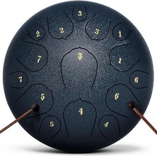 Steel Tongue Drum 15 Notes 14 Inch D-Key Panda Balmy Drum Percussion Instrument