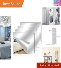 4 Pack Acrylic Mirrors for Wall,8" x 8" Self Adhesive Frameless Small Mirror ...