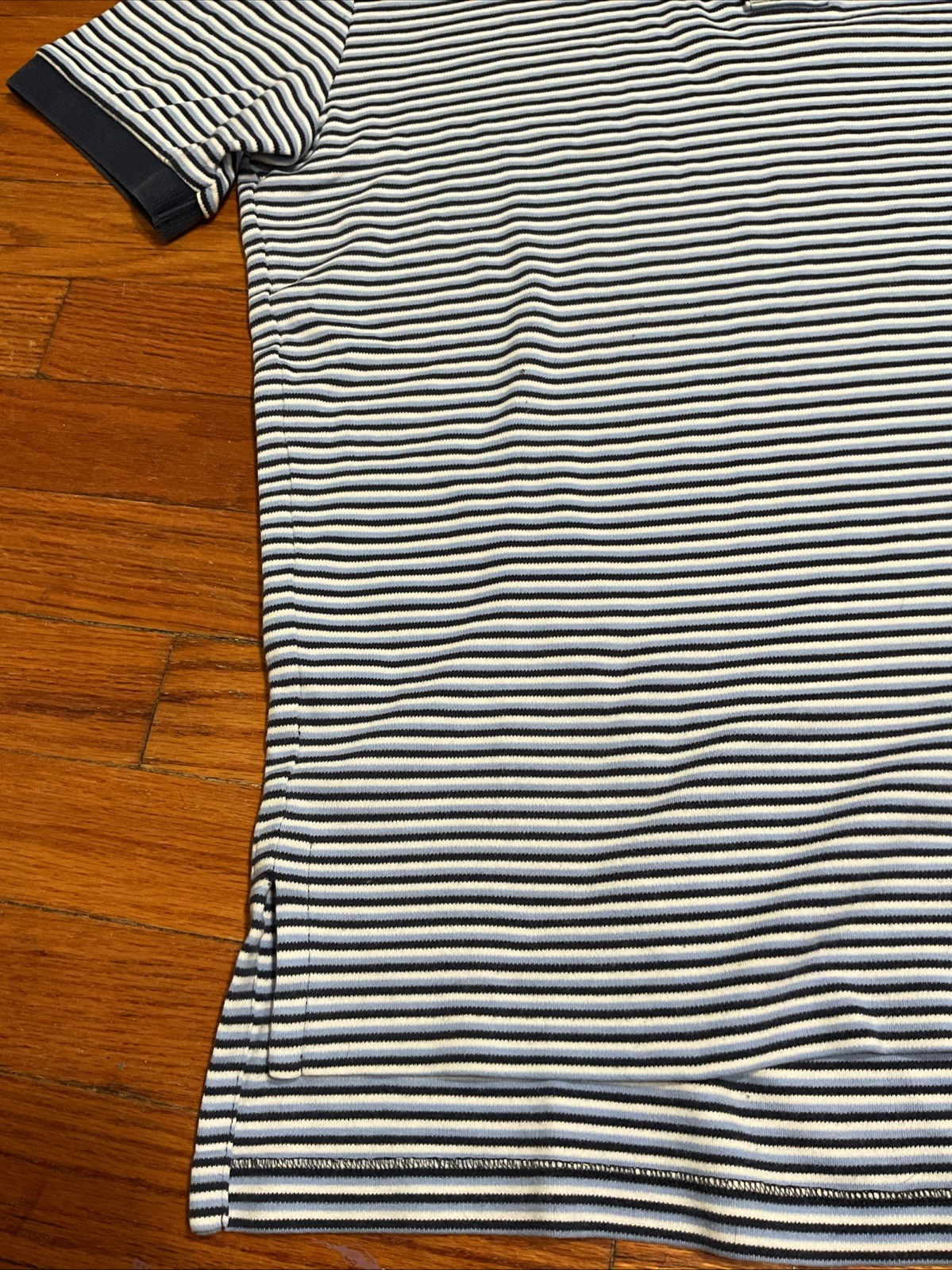 Polo vintage Ralph Lauren a righe blu royal camicia bianca arancione logo pony M Y2K