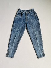 Lee Vintage Acid Wash Jeans Women s 10PET High Rise Tapered Button Hem 80s Denim