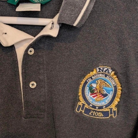 Authentic FBI National Academy Polo Shirt. Rare Men's XL Outer Banks gray cotton