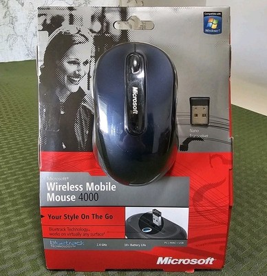 Microsoft Mobile 4000 Wireless BlueTrack Mouse 1383, 1447 Windows 7 Sealed NOS
