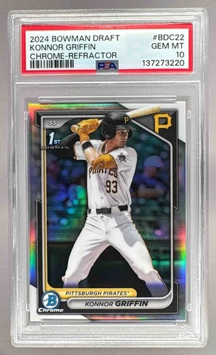 3220 Konnor Griffin 2024 Bowman Chrome Draft #BDC-22 Refractor 1st RC PSA 10