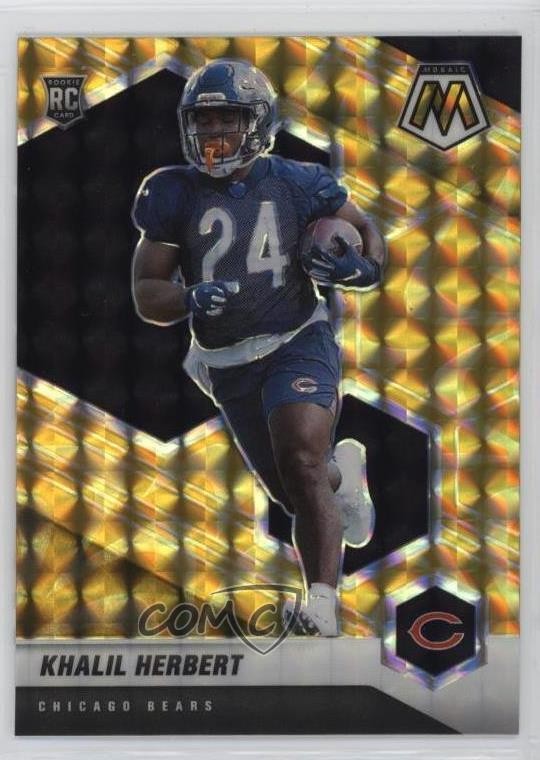 2021 Panini Mosaic Rookies Reactive Yellow Prizm Khalil Herbert #380 0yi8