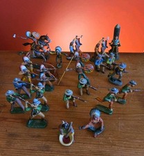 Vtg Lot 25 Elastolin 7.5 cm Western Cowboys And Indians Mass Composite Germany