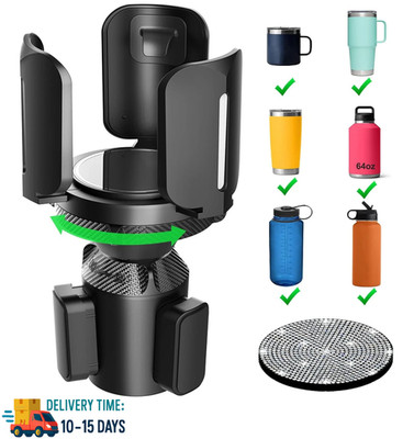 Upgraded 64oz Large Cup Holder Expander with Coaster for Car, Black