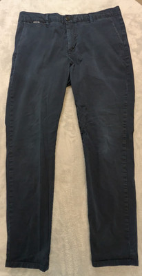 Scotch & Soda Mott Chino Pants Mens Navy Slim Tapered Casual Stretch