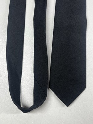 Uniform Cravats Poly Wool Blend Matte Black Tie Mens Necktie Made USA 3 7/8''X55''