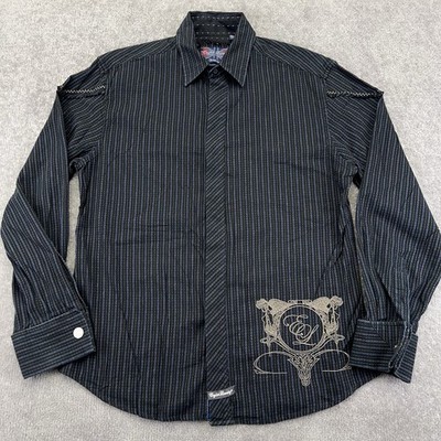 ENGLISH LAUNDRY Men s Christopher Wicko Long Sleeve Pinstripe MEDIUM Y2K Grunge