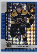 2017-18 O-Pee-Chee Platinum Royal Blue Cubes 51/99 Charlie McAvoy #155 f0l