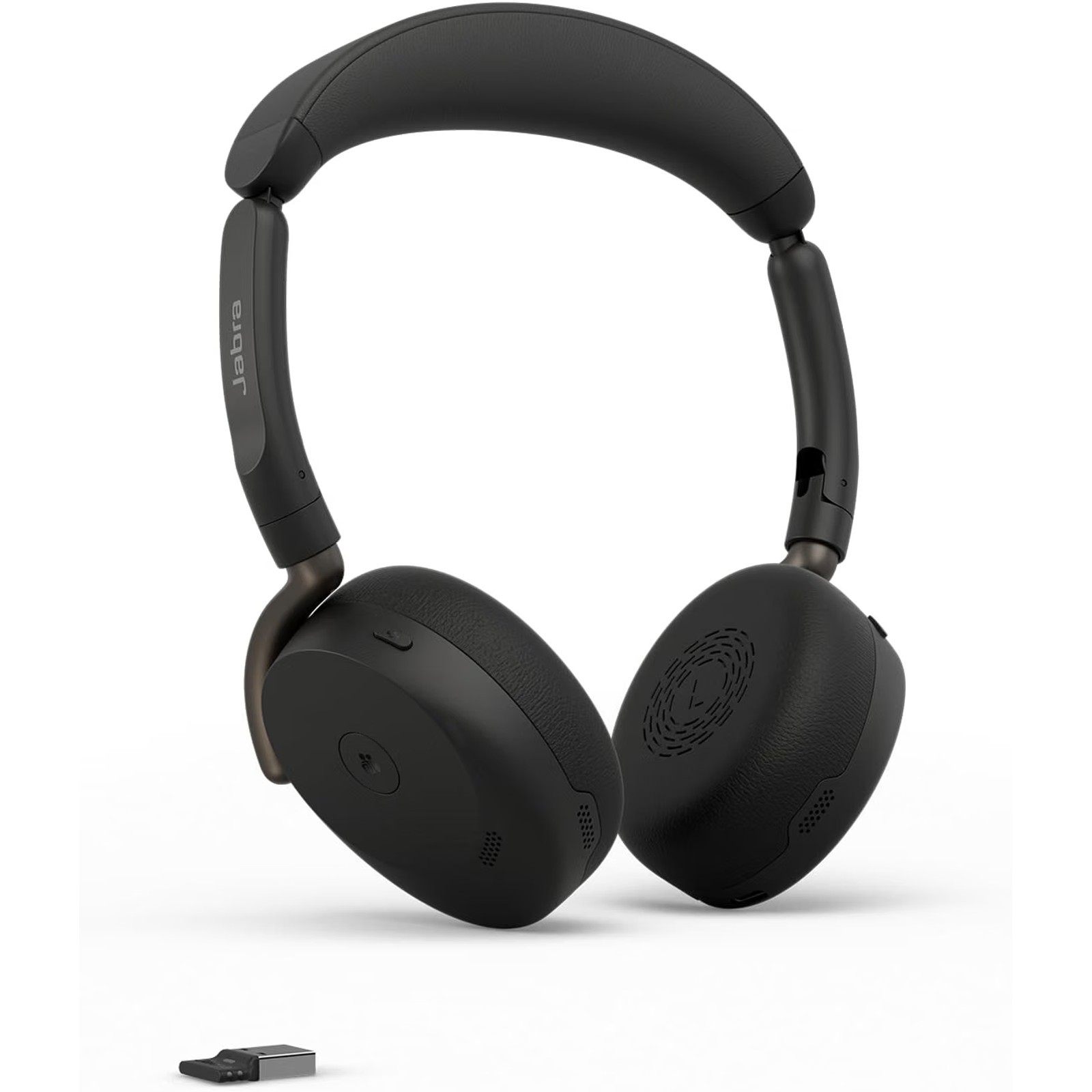 Jabra Evolve3 65 Flex Wireless Bluetooth Headset with Mic, MS Teams, USB-A | Dual-Ear, On-Ear, USB-A Adapter, On-the-Go Headphones with ANC, Foldable Design, 80h Battery, Microsoft Teams, Black - Image 2