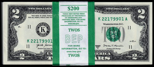 USPC FR#1941K 100X $2 2017 A FRN DALLAS SEQ #'D GEM UNC (W/ BEP STRAP) - Picture 11 of 12