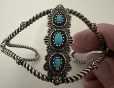 Southwestern Carolyn Pollack Relios Sterling Turquoise Cuff Bracelet