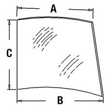R93150 Upper Door Glass LH Fits John Deere 4050 4055 4250 4255 4450 ++ Tractors
